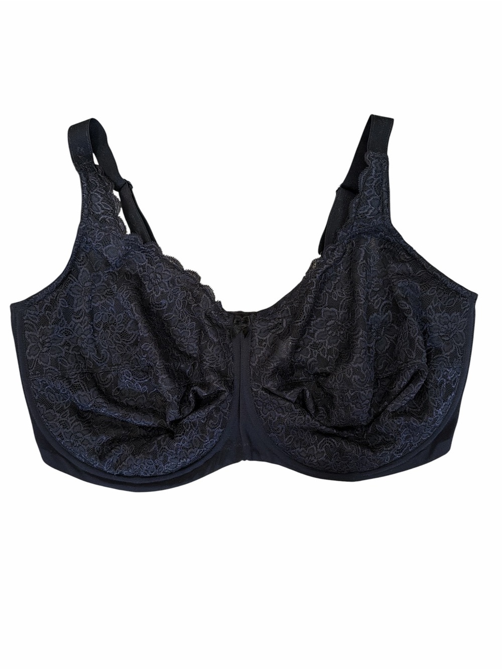 Elila Black Lace Underwire Bra Size 46J NWT Full Coverage Plus Size